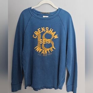 Y2K Old Navy Shirt Men L Thermal Waffle Knit Cotton Blue Crenshaw Seis  Infantry